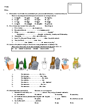 Bài tập Unit 2 môn Tiếng Anh Lớp 6 (Sách Thí điểm)